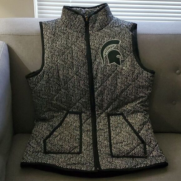 Michigan State Game Day MSU VEST  GameDay Couture Woman's size medium M helmet - Picture 1 of 11
